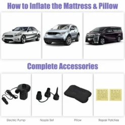 Costway Inflatable Car Air Backseat Mattress Flocking Travel SUV Camping Pad Pill & Pump -Coleman Shop GUEST 9472577a 6ec8 4a6c 91ab fd792c7f38ba