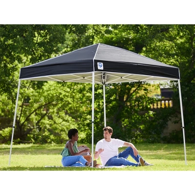 Z-Shade Angled Leg Canopy Tent With Push Button Locking System And 4 Pack Of 5 Pound Plastic Concrete Filled Leg Weight Plates, Black 4 Z-Shade Angled Leg Canopy Tent With Push Button Locking System And 4 Pack Of 5 Pound Plastic Concrete Filled Leg Weight Plates, Black - Image 4