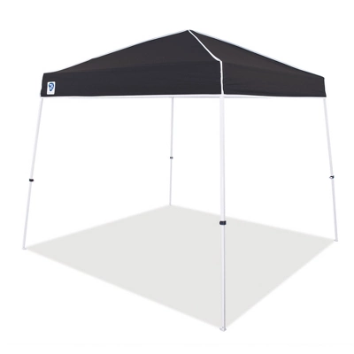 Z-Shade Angled Leg Canopy Tent With Push Button Locking System And 4 Pack Of 5 Pound Plastic Concrete Filled Leg Weight Plates, Black 1 Z-Shade Angled Leg Canopy Tent With Push Button Locking System And 4 Pack Of 5 Pound Plastic Concrete Filled Leg Weight Plates, Black