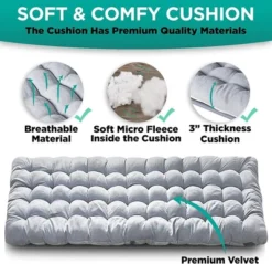 Zone Tech Folding Travel Cot & Cot Pad Premium Quality 4 Positions Adjustable, Portable, For Adult And Kids-Perfect For Camping, Lawn, Patio, Beach