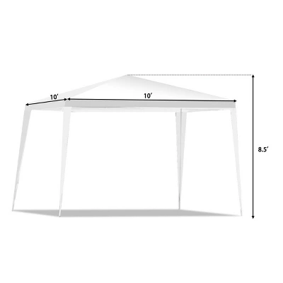 Costway 10'x10' Outdoor Heavy Duty Pavilion Cater Events Outdoor Party Wedding Tent White 1 Costway 10'x10' Outdoor Heavy Duty Pavilion Cater Events Outdoor Party Wedding Tent White