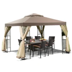 Costway Outdoor 10'x10' Gazebo Canopy Shelter Awning Tent Patio Screw-free Structure Garden -Coleman Shop GUEST 9f513b2e 415a 4ea7 8676 8c0307a1232c