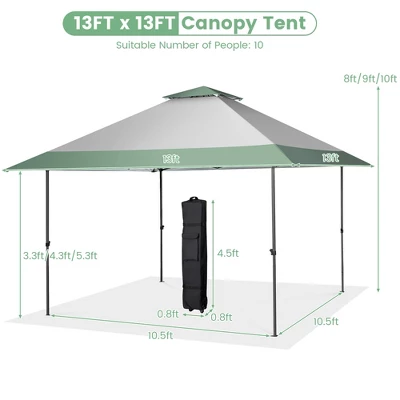 Costway 13x13ft Patio Pop-Up Gazebo Canopy Tent Instant Sun Shelter Outdoor Wheeled Bag 2 Costway 13x13ft Patio Pop-Up Gazebo Canopy Tent Instant Sun Shelter Outdoor Wheeled Bag - Image 2