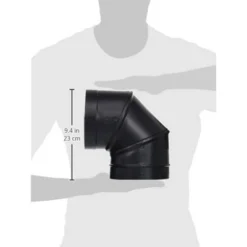 DuraVent DuraBlack 6 Inch 24 Gauge 430 Stainless Steel Easy Installation Single Wall Wood Burning Stove 90 Degree Elbow Connector, Black -Coleman Shop GUEST aa3830d9 25aa 4595 bdc5 2aca2ff73bb2