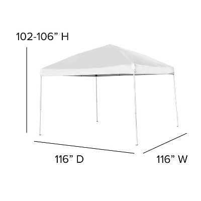 Flash Furniture 10'x10' Outdoor Pop Up Event Slanted Leg Canopy Tent With Carry Bag 5 Flash Furniture 10'x10' Outdoor Pop Up Event Slanted Leg Canopy Tent With Carry Bag - Image 5