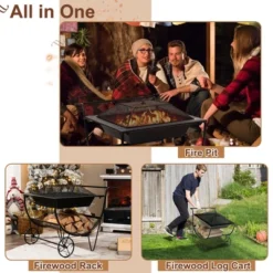 Costway Outdoor Wood Burning Fire Pit Steel Patio Stove W/ Log Storage Rack & Wheels 13 Costway Outdoor Wood Burning Fire Pit Steel Patio Stove W/ Log Storage Rack & Wheels -Coleman Shop GUEST ad65d055 cfb8 4fbb 9c8d 42cb994bf296