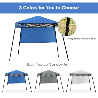 Costway 7x7 FT Slant Leg Pop-up Canopy Tent Shelter Adjustable Portable Carry Bag 5 Costway 7x7 FT Slant Leg Pop-up Canopy Tent Shelter Adjustable Portable Carry Bag - Image 5