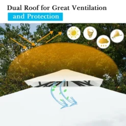 Costway 2 Tier 10'x10' Patio Gazebo Canopy Tent Steel Frame Shelter Awning W/Side Walls 14 Costway 2 Tier 10'x10' Patio Gazebo Canopy Tent Steel Frame Shelter Awning W/Side Walls -Coleman Shop GUEST b6fcd660 5c03 4e09 bae4 b8fe65b521b5