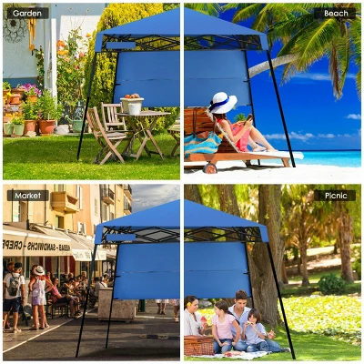 Costway 7x7 FT Slant Leg Pop-up Canopy Tent Shelter Adjustable Portable Carry Bag 3 Costway 7x7 FT Slant Leg Pop-up Canopy Tent Shelter Adjustable Portable Carry Bag - Image 3