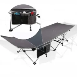 Zone Tech Folding Outdoor Travel Cot - 2 Pack Grey Portable Heavy Duty Adult And Kids Travel Cot With Large Pocket-Perfect For Hiking, Camping -Coleman Shop GUEST bab5336c bf6b 4605 b2d5 798d50da5ce5