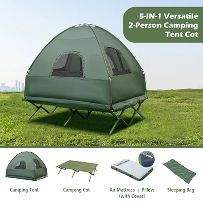 Costway 2-Person Compact Portable Pop-Up Tent/Camping Cot W/ Air Mattress & Sleeping Bag 7 Costway 2-Person Compact Portable Pop-Up Tent/Camping Cot W/ Air Mattress & Sleeping Bag - Image 7