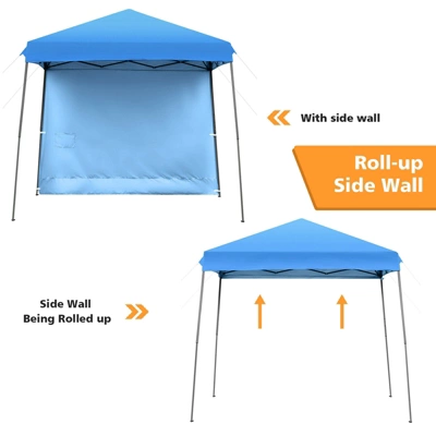 Costway 10ft X 10ft Pop Up Tent Slant Leg Canopy W/ Roll-up Side Wall 8 Costway 10ft X 10ft Pop Up Tent Slant Leg Canopy W/ Roll-up Side Wall - Image 8