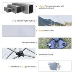 Outsunny 10'x20' Aluminum Pop Up Canopy Folding Instant Shelter Party Tent With Wheeled Bag, Thicker Tube, Ground Stakes For Patio Backyard -Coleman Shop GUEST bc278d0f 25fd 4752 9192 d6fee95472c9