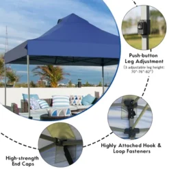 Costway 10' X 10' Portable Pop Up Canopy Event Party Tent Adjustable W/Roller Bag White/Blue/Grey -Coleman Shop GUEST be8e74be 74d7 40c5 aaa5 937937554f66