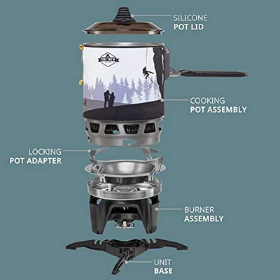 Hike Crew Portable All-In-One Outdoor Cooking System With Stove & Pot 1 Hike Crew Portable All-In-One Outdoor Cooking System With Stove & Pot