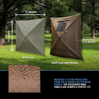 CLAM Quick-Set Screen Hub Tent Wind & Sun Panels, Accessory Only, Green 1 CLAM Quick-Set Screen Hub Tent Wind & Sun Panels, Accessory Only, Green