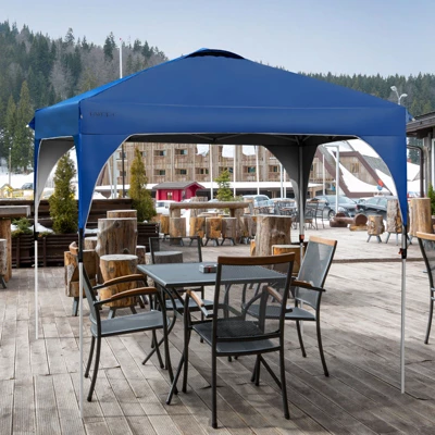 Tangkula Pop-up Canopy Tent 10’ X 10’ Height Adjustable Commercial Instant Canopy W/ Portable Roller Bag Blue/ White/ Grey 4 Tangkula Pop-up Canopy Tent 10’ X 10’ Height Adjustable Commercial Instant Canopy W/ Portable Roller Bag Blue/ White/ Grey - Image 4