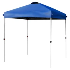 Tangkula 6.6’ X 6.6’ Pop-up Canopy Tent Outdoor Camping Sun Shelter W/ Portable Roller Bag & 4 Weight Bags Blue/ White/ Grey -Coleman Shop GUEST c9bc47e8 7c07 4696 b3ce 106a26608367