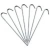 Moose Supply Steel Tent Hook Stakes Heavy Duty Ground Anchor Peg For Tents, Inflatables, Tarps And More, Silver 10 Pack