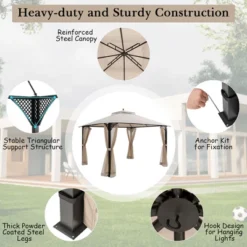 Costway 12' X 10' Outdoor Patio Gazebo Canopy Shelter Double Top Sidewalls Netting Brown Beige 15 Costway 12' X 10' Outdoor Patio Gazebo Canopy Shelter Double Top Sidewalls Netting Brown Beige -Coleman Shop GUEST cbec5e9f bc21 4ba6 8d7a 94c3cdba8451