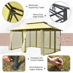 Costway 2-Tier 10'x13' Steel Gazebo Canopy Tent Shelter Patio Garden Outdoor Netting 18 Costway 2-Tier 10'x13' Steel Gazebo Canopy Tent Shelter Patio Garden Outdoor Netting -Coleman Shop GUEST d1145fcd aee3 4069 9a9a cf3490242194