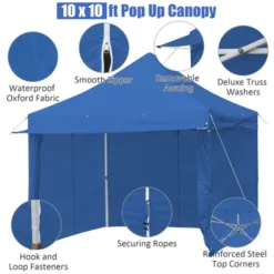 Tangkula 10x10ft Pop Up Tent, 4 Height Adjustment Folding Camping Tent With Awning -Coleman Shop GUEST d2101b7d 7ca4 42a8 bc41 43c091086bae