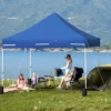 Tangkula 10x10ft Pop Up Tent, 4 Height Adjustment Folding Camping Tent With Awning