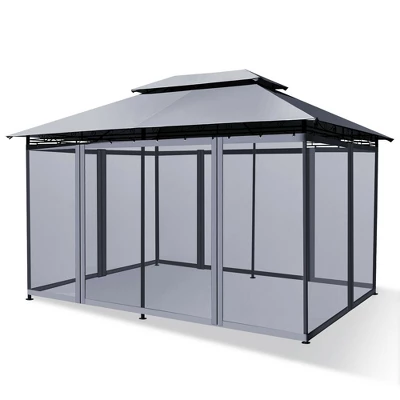 Costway 2-Tier 10'x13' Steel Gazebo Canopy Tent Shelter Patio Garden Outdoor Netting 12 Costway 2-Tier 10'x13' Steel Gazebo Canopy Tent Shelter Patio Garden Outdoor Netting - Image 12