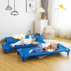 Costway Pack Of 6 Kids Stackable Naptime Cot 52'' L X 23'' W Daycare Rest Mat -Coleman Shop GUEST db491c27 39b7 4a43 bb0c cf62d4f870c6