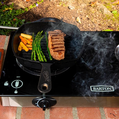 XtremepowerUS Double Burner Stove Brass Tempered Ignition LPG, With Regulator Gas Range, Black 2 XtremepowerUS Double Burner Stove Brass Tempered Ignition LPG, With Regulator Gas Range, Black - Image 2