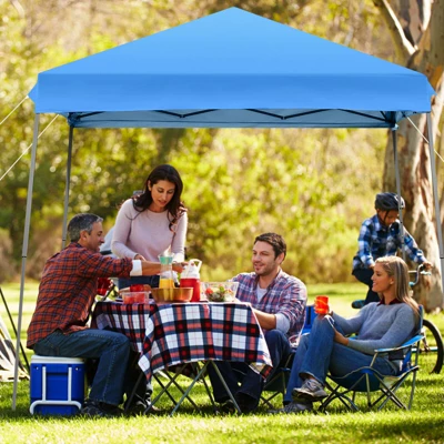 Costway 10ft X 10ft Pop Up Tent Slant Leg Canopy W/ Roll-up Side Wall 1 Costway 10ft X 10ft Pop Up Tent Slant Leg Canopy W/ Roll-up Side Wall