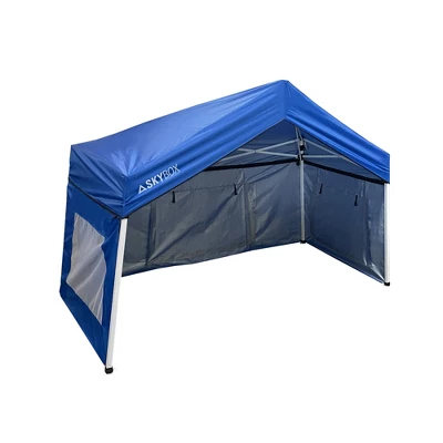 Caravan Canopy Skybox 3.2 Foot X 6.5 Foot Instant Multipurpose Height Adjustable Steel Frame Outdoor Sport Shelter Canopy With Carry Bag, Blue 2 Caravan Canopy Skybox 3.2 Foot X 6.5 Foot Instant Multipurpose Height Adjustable Steel Frame Outdoor Sport Shelter Canopy With Carry Bag, Blue - Image 2