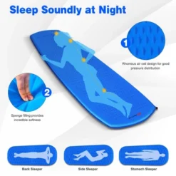Costway Inflatable Sleeping Pad, Self Inflating Camping Mattress W/Carrying Bag GreenBlue -Coleman Shop GUEST e99d3a62 eb1f 43d4 b3b4 a61017d492f7