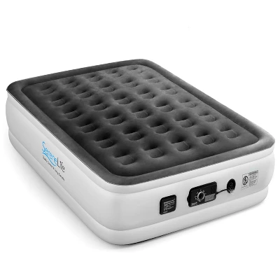 SereneLife Full Size Inflatable Premium Airbed Flocked PVC Mattress For Travel & Camping W/ Internal AC Pump, Storage Bag, & 2 Repair Patches (2 Pack) 1 SereneLife Full Size Inflatable Premium Airbed Flocked PVC Mattress For Travel & Camping W/ Internal AC Pump, Storage Bag, & 2 Repair Patches (2 Pack)