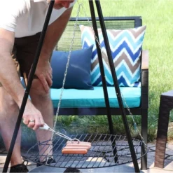 Sunnydaze Decor Sunnydaze Outdoor Camping Or Backyard Steel Tripod Fire Pit Cooking Grilling BBQ Grate - 22" - Black -Coleman Shop GUEST ed3cf943 de4d 4c1b ac13 6e706955c1b0