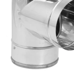 DuraVent DuraBlack 430 Stainless Steel, Durable And Easy Installation Single Wall Wood Burning Stove Pipe Connector Tee, Silver -Coleman Shop GUEST f6352b5e 152e 43ce 9493 1ee099e8686d