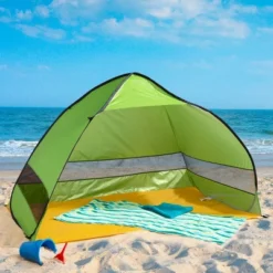 Pop Up Beach Tent With UV Protection And Ventilation Windows – Water And Wind Resistant Sun Shelter For Camping, Fishing, Or Play By Wakeman (Green) -Coleman Shop GUEST f7570d40 f5ab 454c 9aac 787ba2b380ac