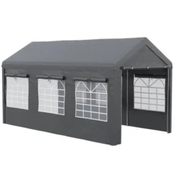 Outsunny 10' X 20' Carport & Party Tent, Height Adjustable Portable Garage With Mesh Windows For Parties, Wedding And Events -Coleman Shop GUEST fb8530fb faba 4c4f b010 3dbee691ec3c